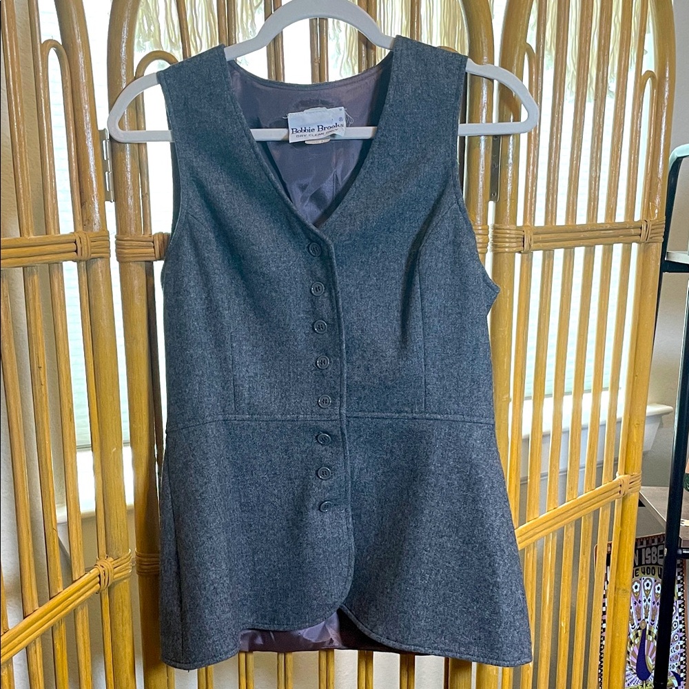 Bobbie Brooks Charcoal button up Vest